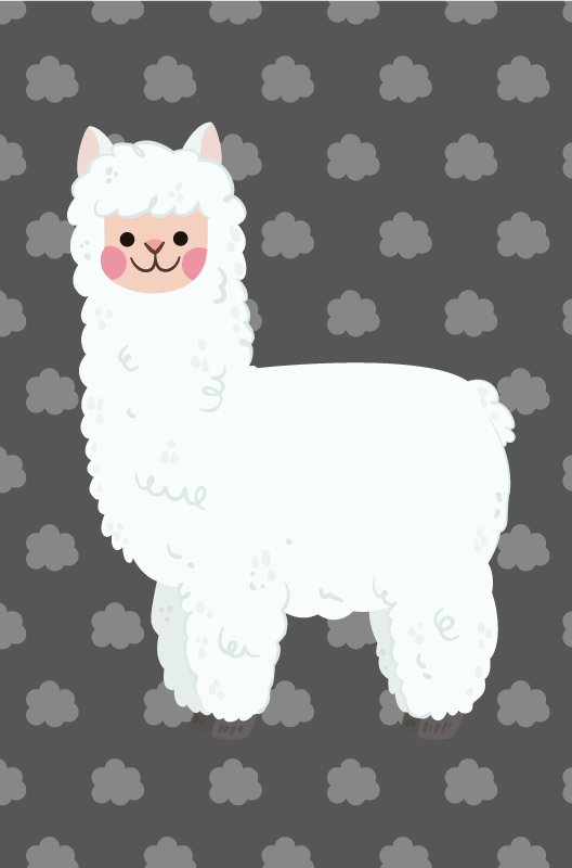 Tappeto vinile per bambini forma giocosa di alpaca - TenStickers