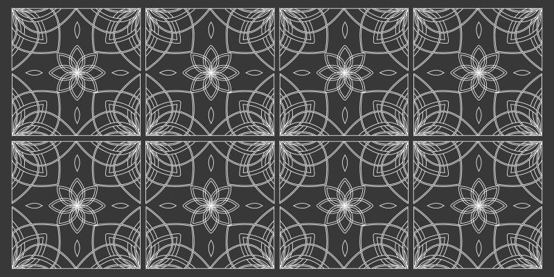 Tappeto vinile fiori contorno floreale - TenStickers