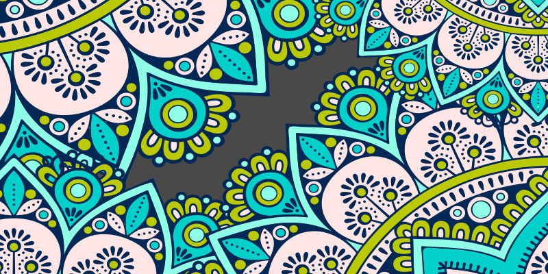 Tappeto vinile mandala motivo botanico vivace - TenStickers