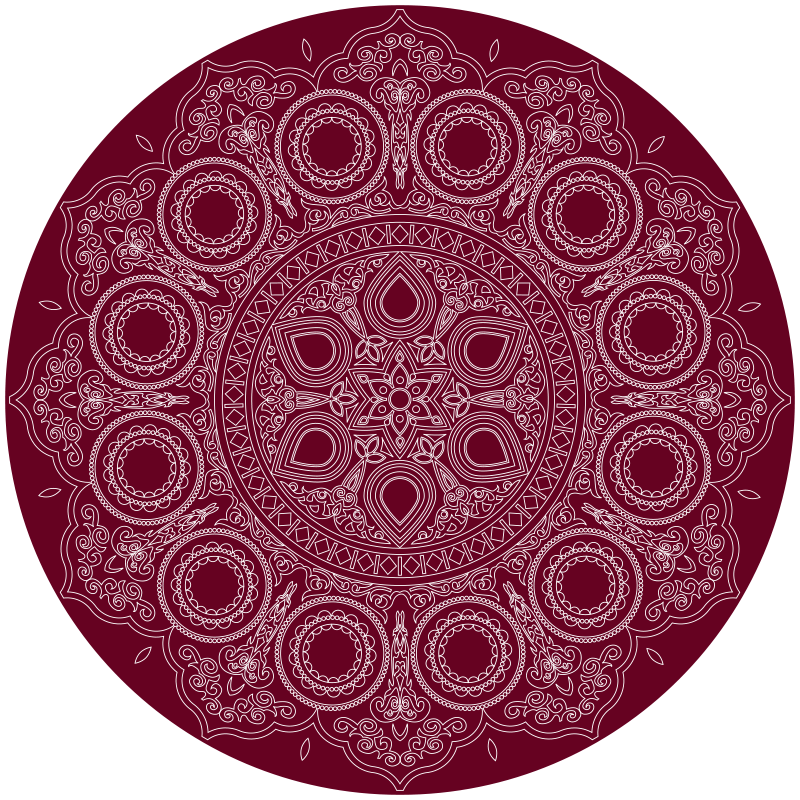 Tappeto vinile Mandala motivo rosso bordeaux - TenStickers