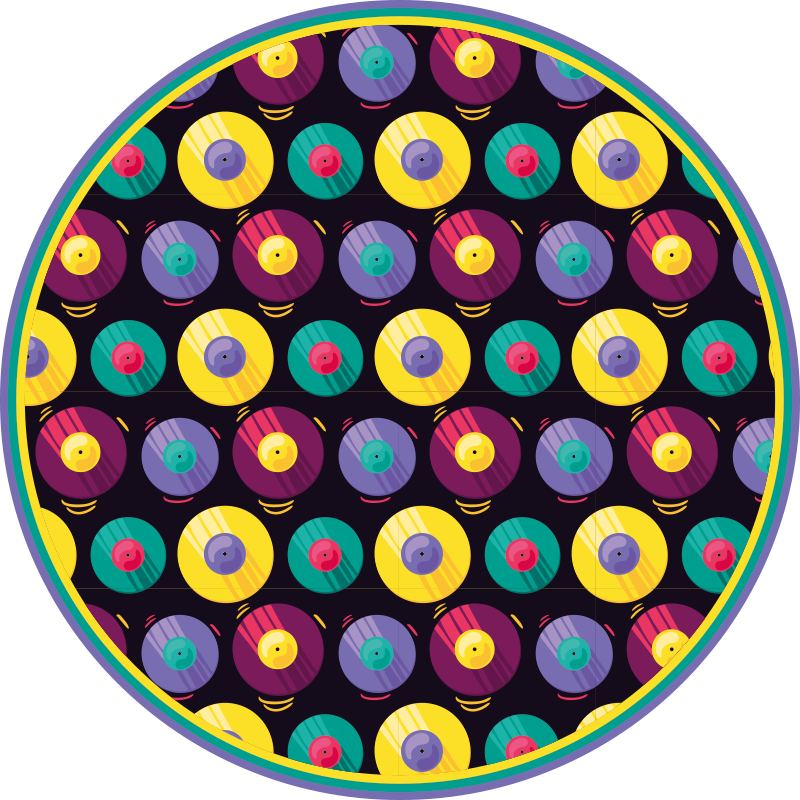 Tappeto vinile giochi composizione di dischi retrò - TenStickers
