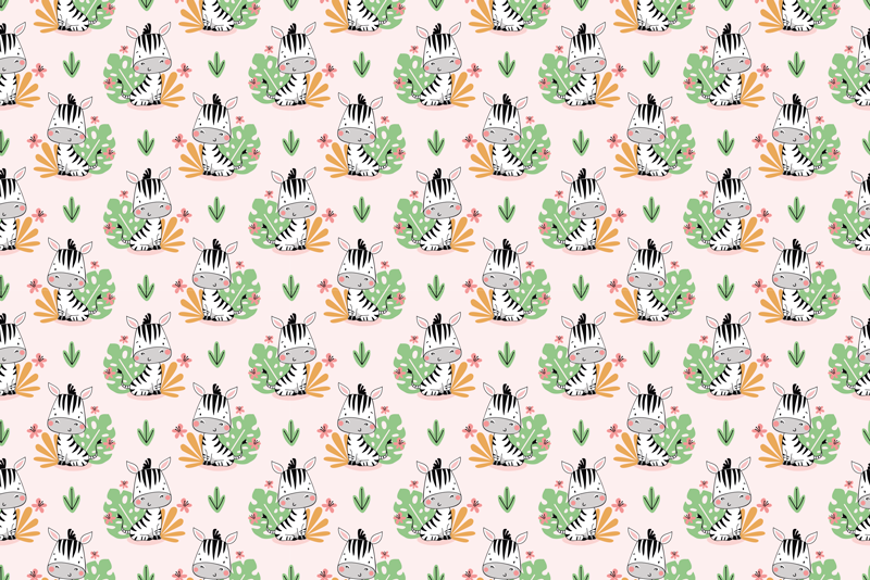 Tappeto vinile per bambini motivo giungla zebrata - TenStickers