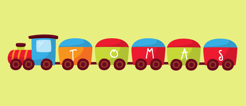 Tappeto vinile con nome treno personalizzato - TenStickers