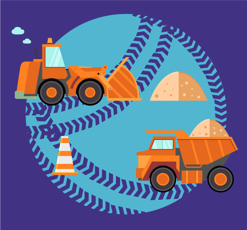 Tappeto vinile per bambini zona giochi di costruzione - TenStickers