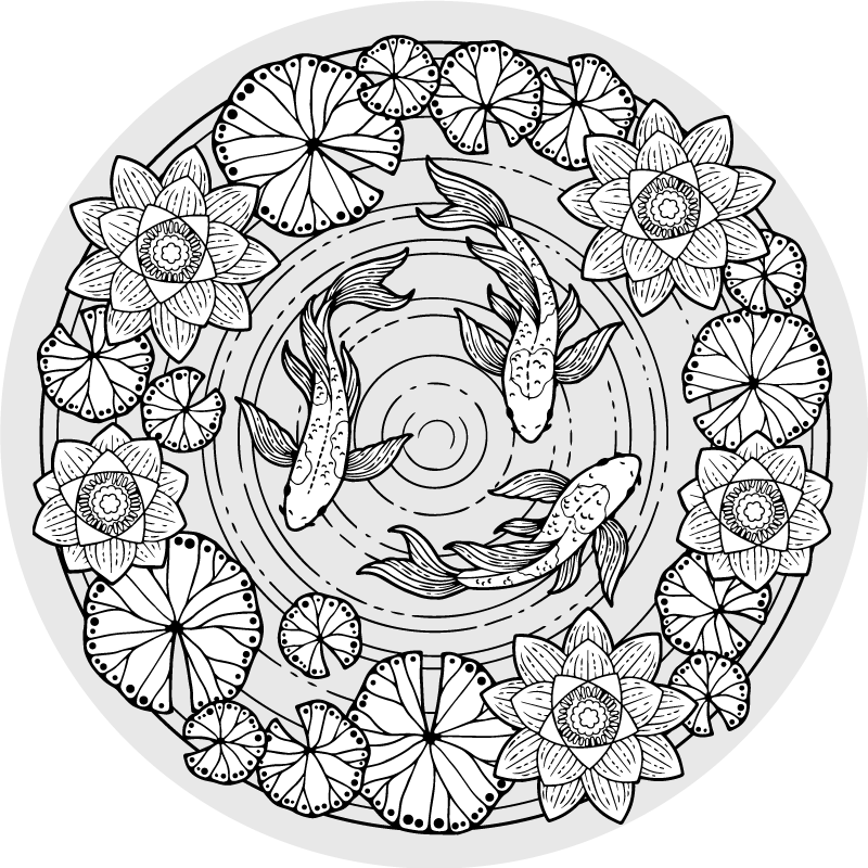 Tappeto vinile animali serenità dei pesci koi - TenStickers