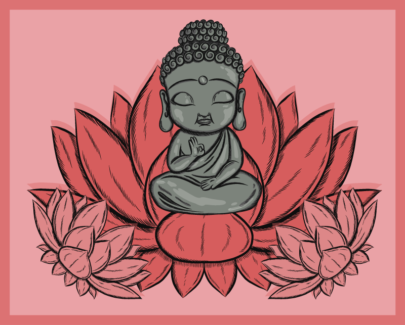 Tappeto vinile Mandala opera d'arte meditativa del buddha - TenStickers