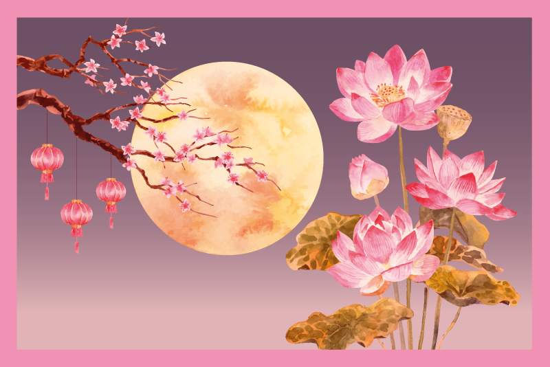 Tappeto vinile fiori chiaro di luna floreale - TenStickers