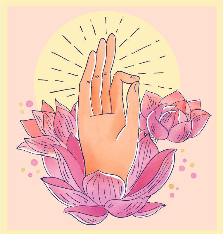 Tappeto vinile Mandala illustrazione del fiore spirituale - TenStickers