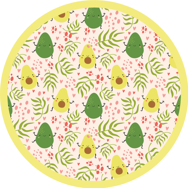 Tappeto vinile per bambini modello divertente di avocado - TenStickers