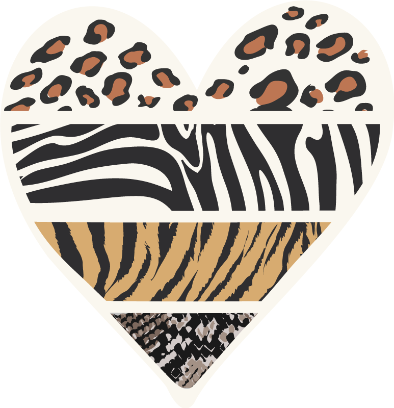 Tappeto vinile stampa animale cuore del safari - TenStickers