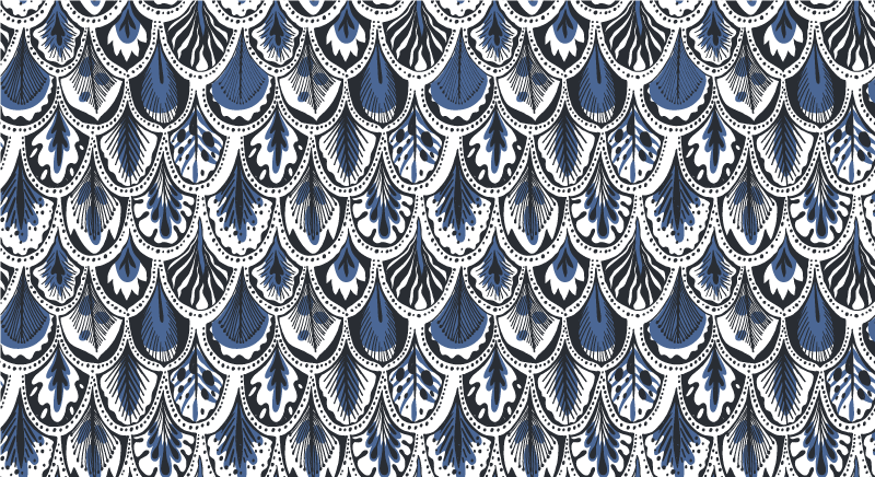 Tappeto vinile piastrelle modello coda di pavone - TenStickers