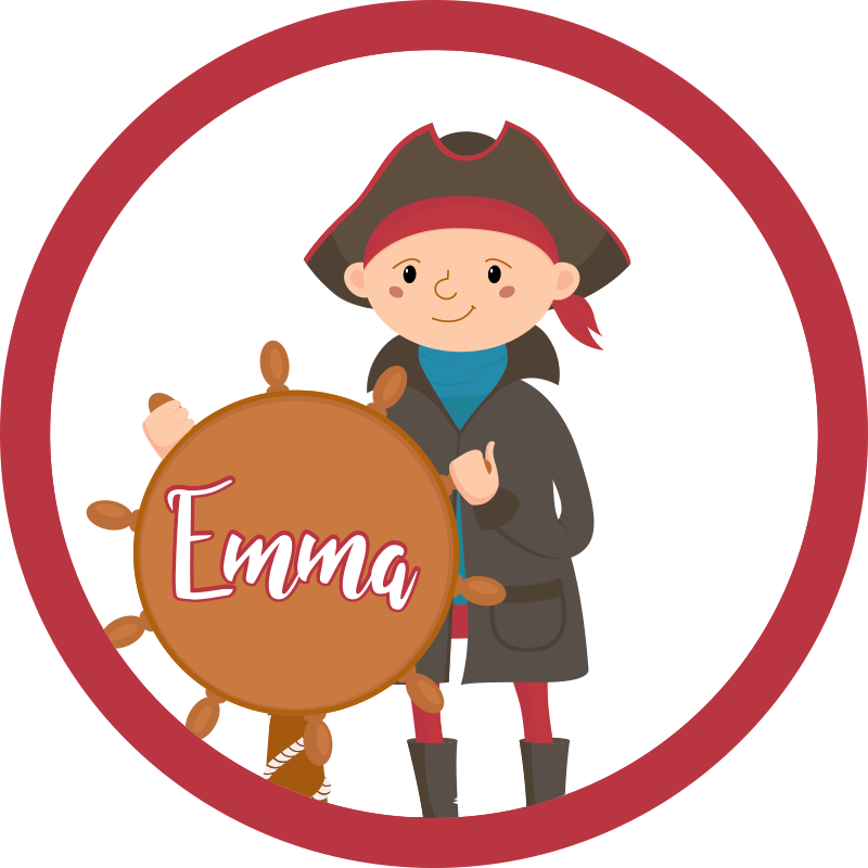 Tappeto vinile con nome pirata personalizzabile - TenStickers