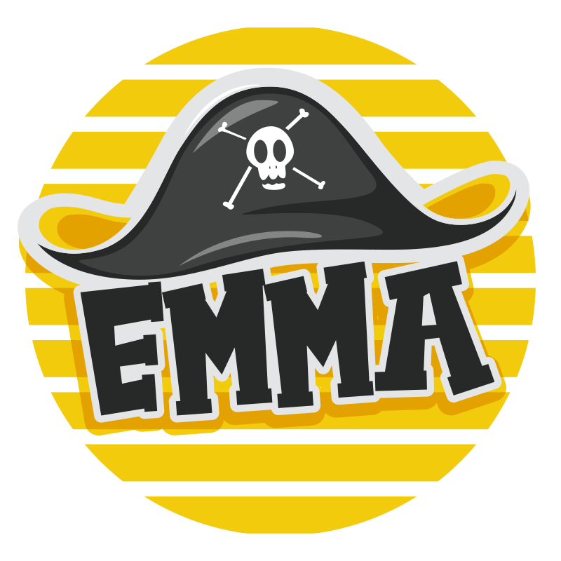 Tappeto vinile con nome a tema pirata - TenStickers