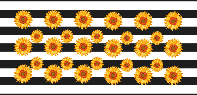 Tappeto vinile fiori strisce di girasole - TenStickers