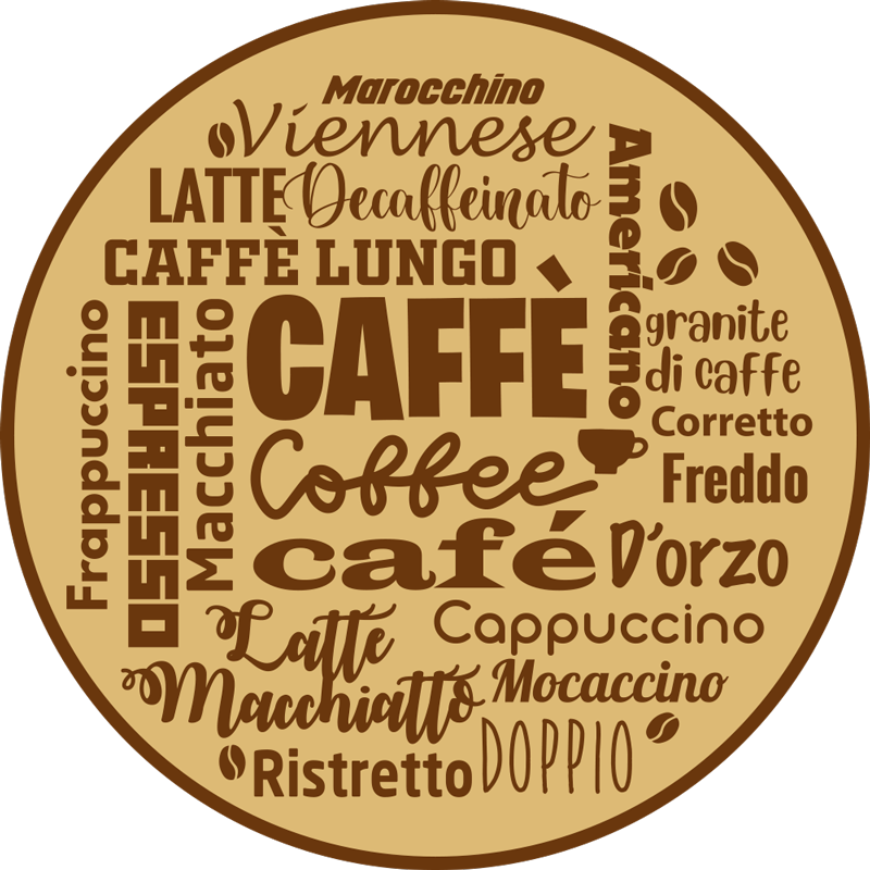 Tappeto vinile frase centrotavola al caffè - TenStickers