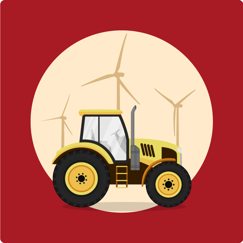 Tappeto vinile per bambini cerchio di gioco del trattore - TenStickers