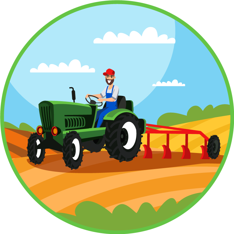 Tappeto vinile per bambini scena del trattore agricolo - TenStickers