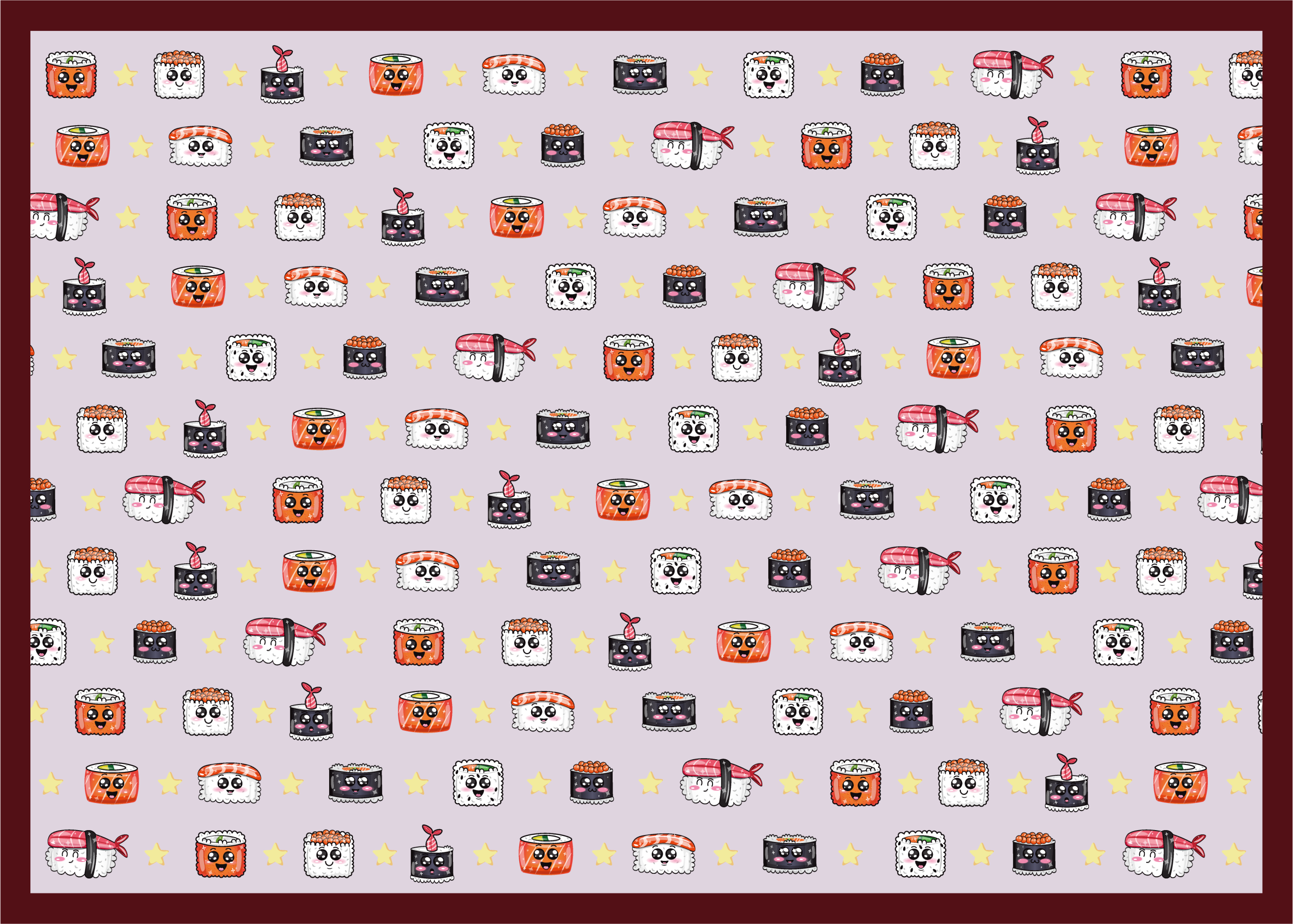 Tappeto vinile per bambini motivo sushi cartone - TenStickers