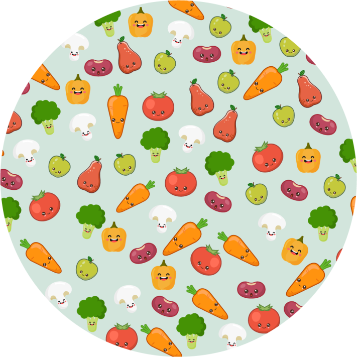 Tappeto vinile bebé motivo vegetariano allegro - TenStickers