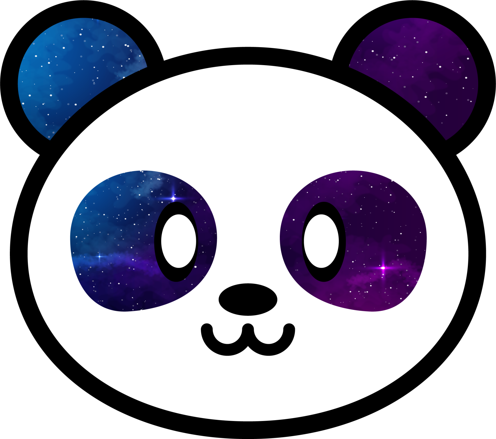 Tappeto vinile per bambini faccia di panda galattico - TenStickers