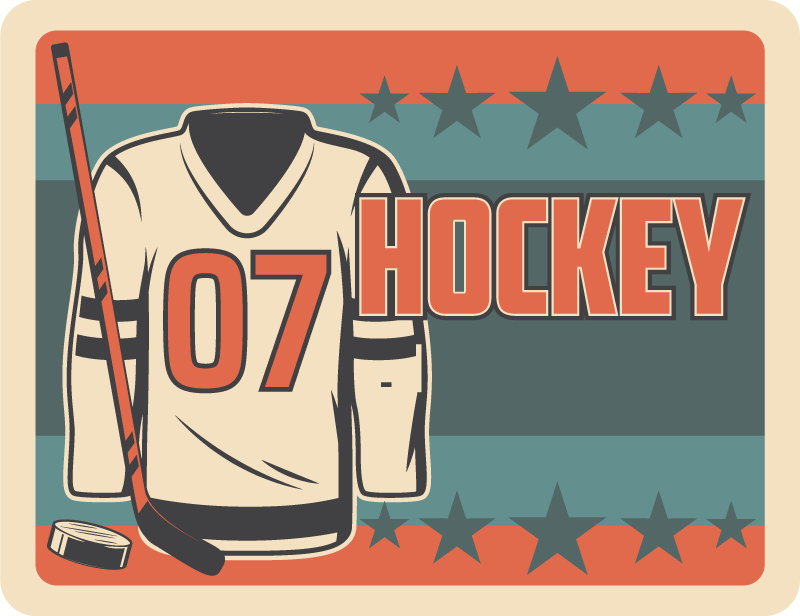 Tappeto vinile giochi a tema hockey - TenStickers