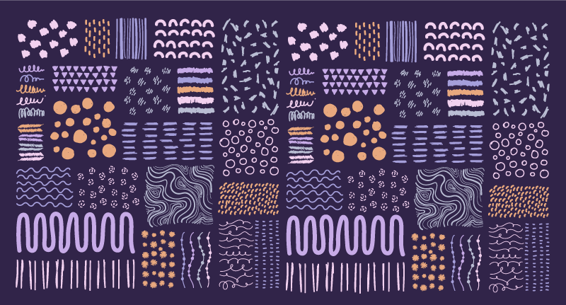 Tappeto in vinile soggiorno pennellate blu - TenStickers