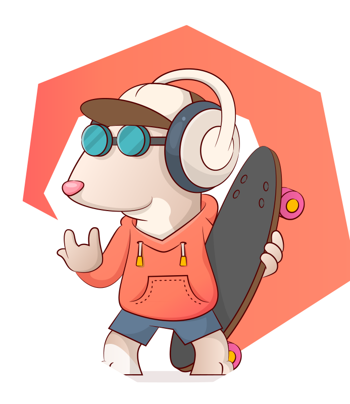 Tappeto vinile per bambini illustrazione topo skater - TenStickers