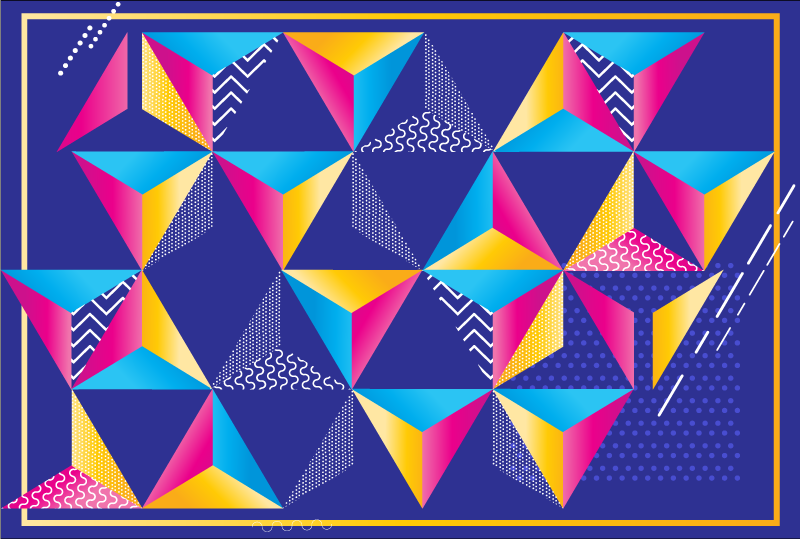 Tappeto vinile geometrico forme colorate vivaci - TenStickers