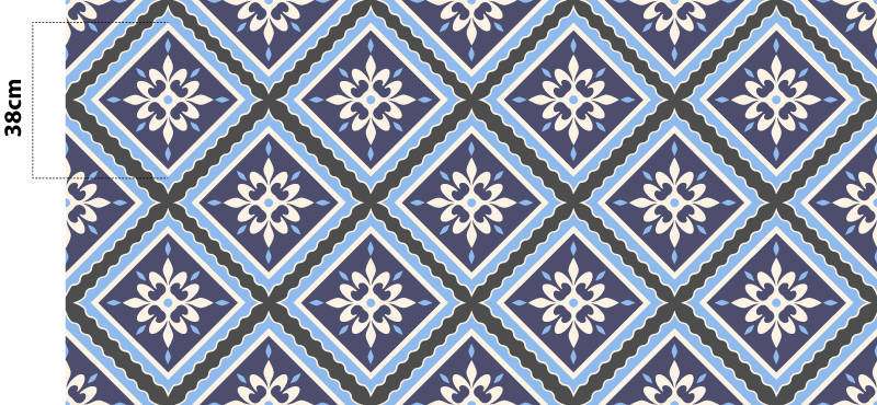 Tappeto pvc cucina motivo floreale piastrellato - TenStickers