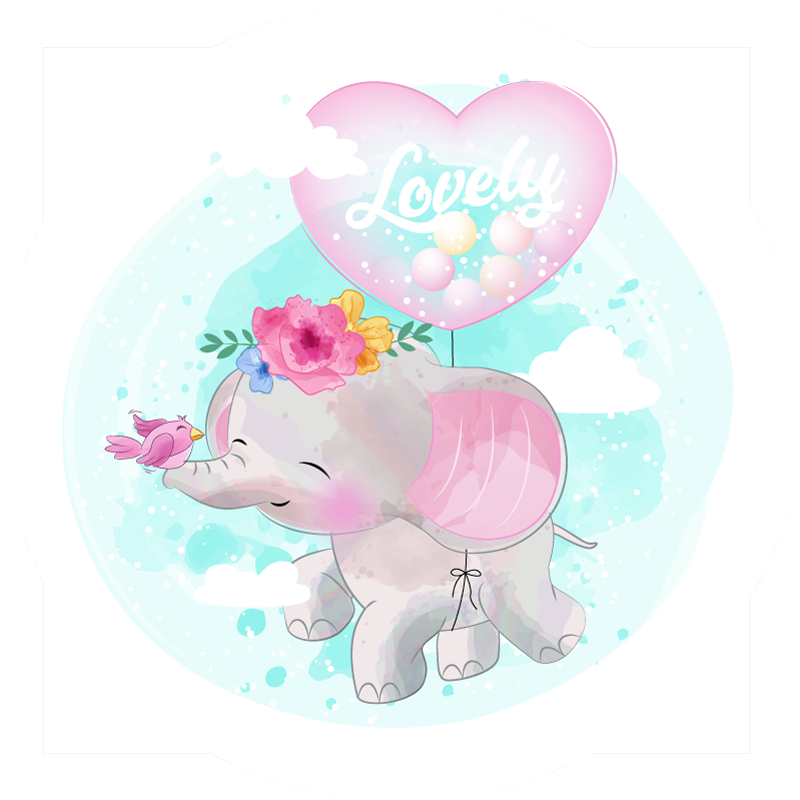 Tappeto vinile bebé illustrazione infantile di elefante - TenStickers