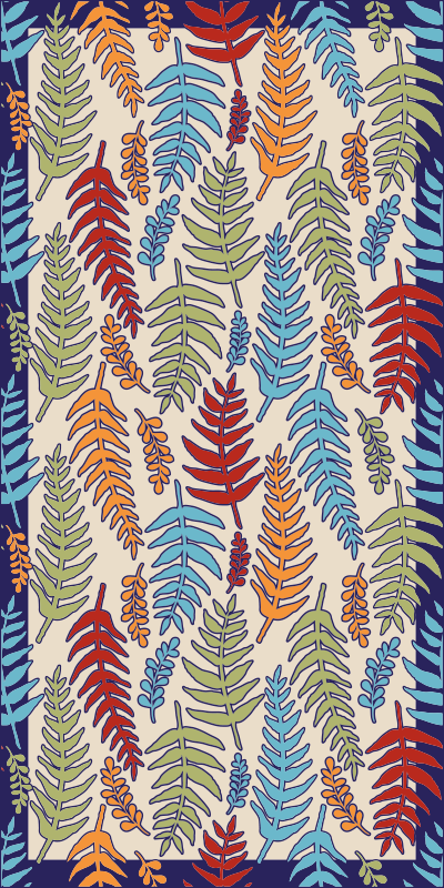 Tappeto vinile fiori strisce botaniche - TenStickers