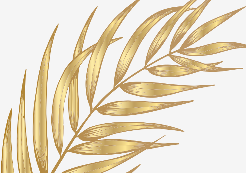 Tappeto vinile fiori motivo fogliame dorato - TenStickers