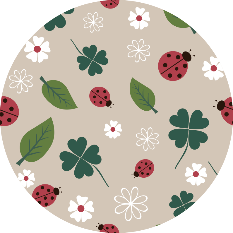 Tappeto vinile fiori coccinelle primaverili - TenStickers