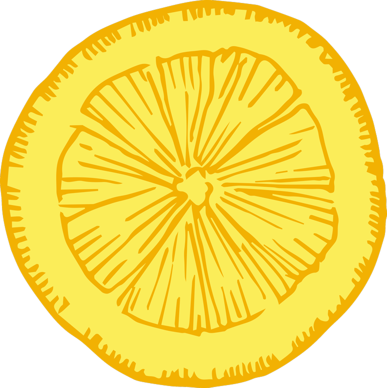 Tappeto pvc cucina fetta di agrume giallo - TenStickers