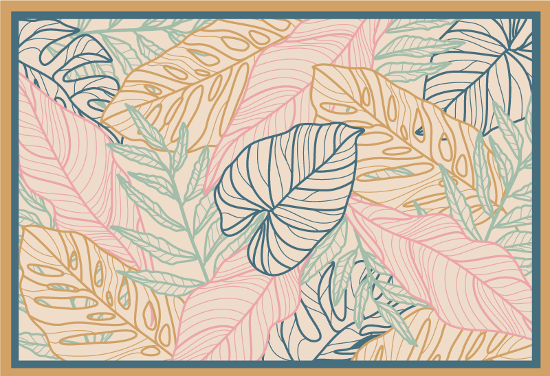 Tappeto vinile natura motivi tropicali frondosi - TenStickers