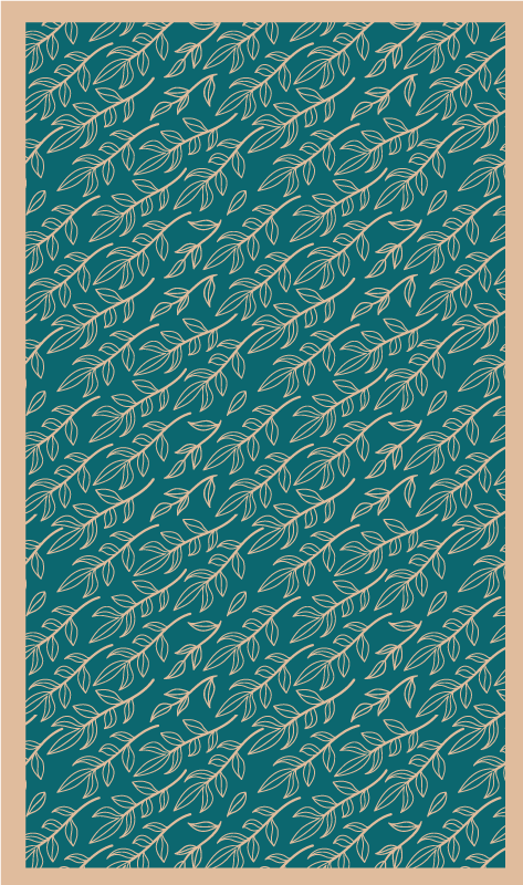 Tappeto vinile fiori foglie verdi graziose - TenStickers