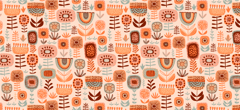 Tappeto vinile fiori motivi floreali naturali - TenStickers