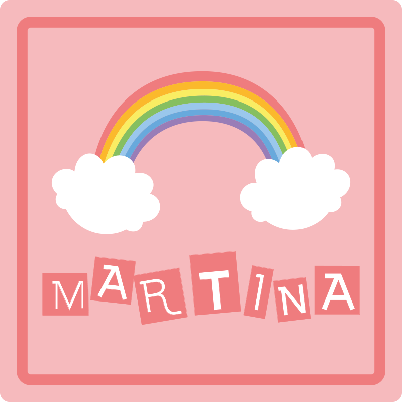 Tappeto vinile con nome esposizione arcobaleno - TenStickers