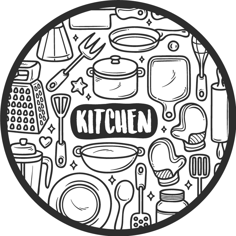 Tappeto vinile rotondo grafica essenziale - TenStickers