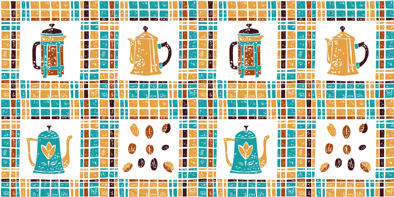 Tappeto pvc cucina mosaico di caffettiera - TenStickers