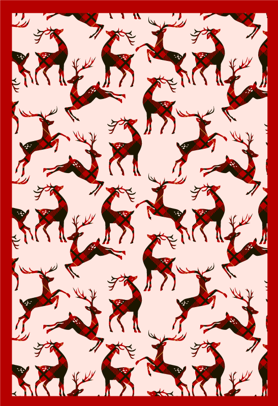 Tappeto Vinile Natale motivo rosso renna - TenStickers