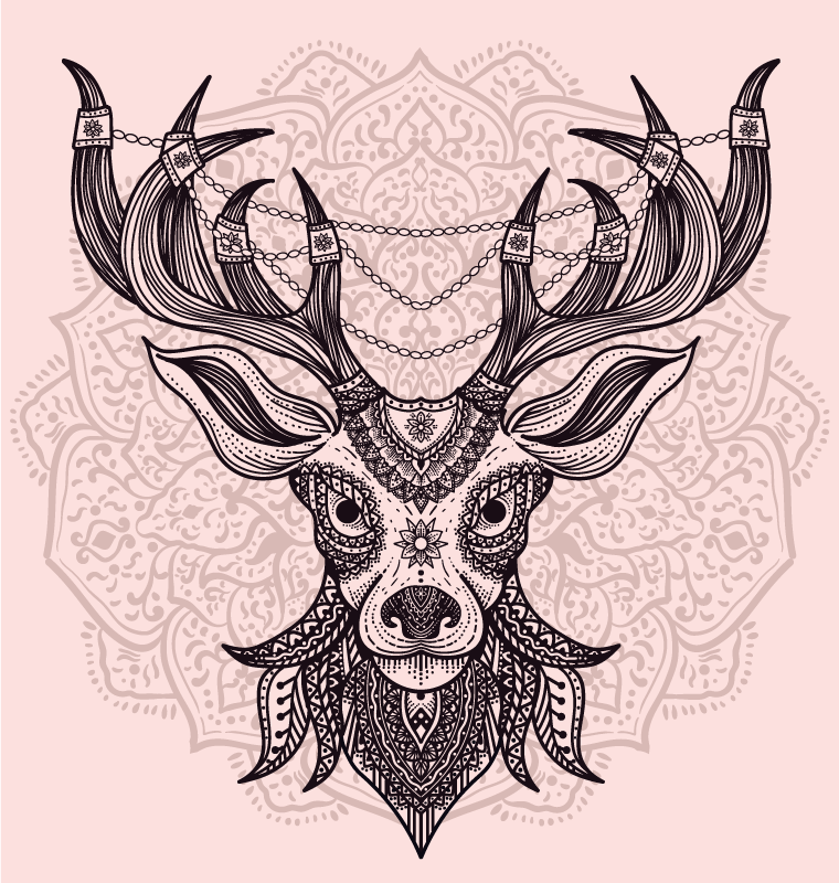 Tappeto vinile animali motivo del cervo grigio - TenStickers