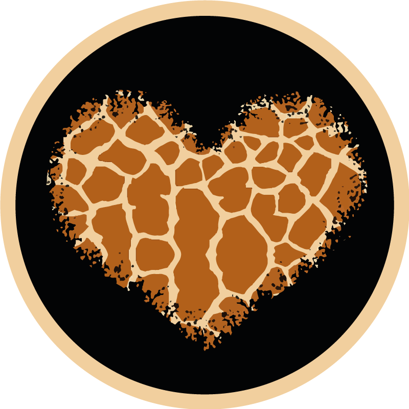 Tappeto vinile stampa animale design cuore giraffa - TenStickers