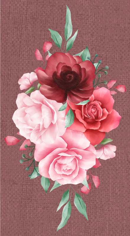 Tappeto vinile fiori eleganza del bouquet di rose - TenStickers