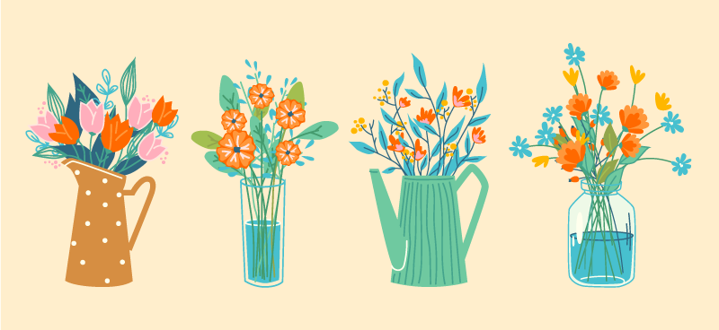 Tappeto vinile fiori display floreale centrale - TenStickers