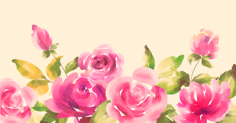 Tappeto vinile fiori disegno floreale rosa - TenStickers