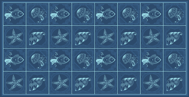 Tappeto vinile bagno progettazione della vita marina - TenStickers