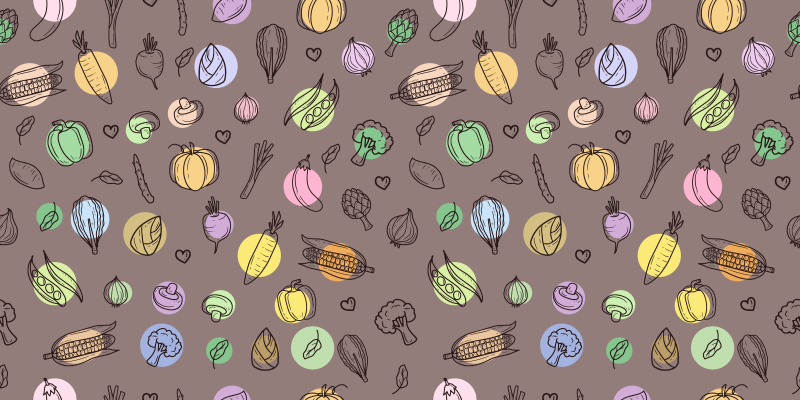 Tappeto pvc cucina motivo vegetale colorato - TenStickers