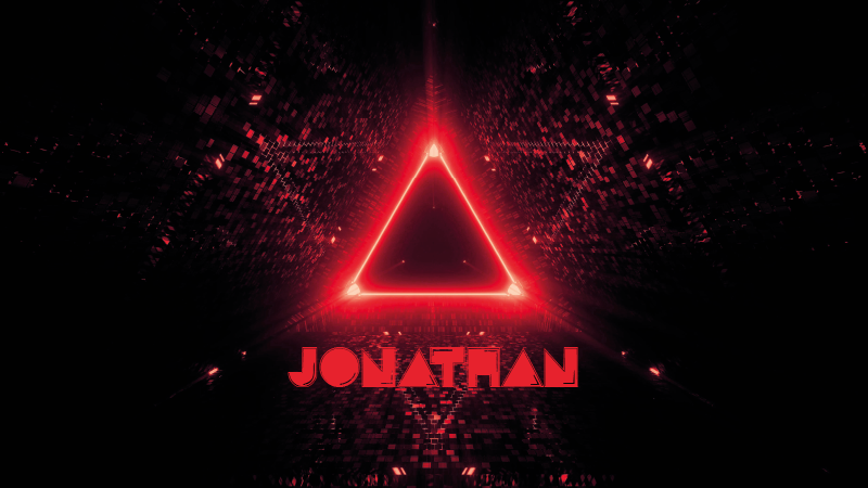 Tappeto vinile per ragazzi triangolo al neon con nome - TenStickers