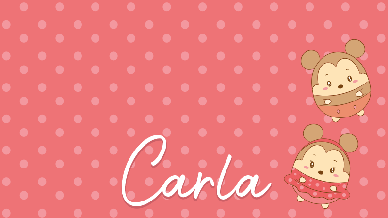 Tappeto vinile per bambini topolini con nome - TenStickers